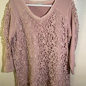 John Mark Blush Pink Knit Top